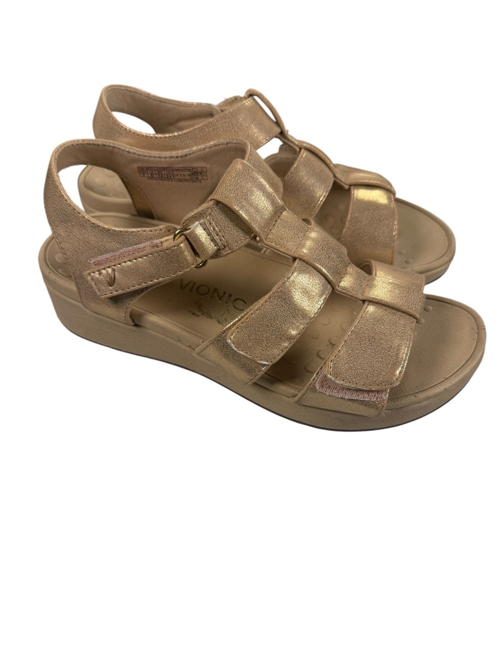 Vionic Tami Metallic Rose Gold Platform Wedge Sandal Size 7 - Picture 3 of 9